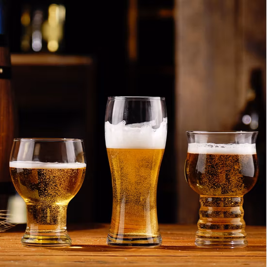 Bicchiere da pinta di birra in vetro massiccio, boccale di birra, classico boccale di vetro da birra