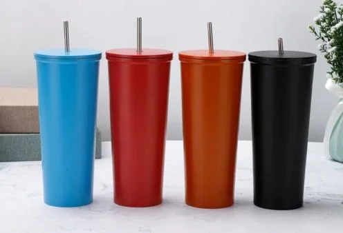 20oz Double Wall Travel Mug with Straw