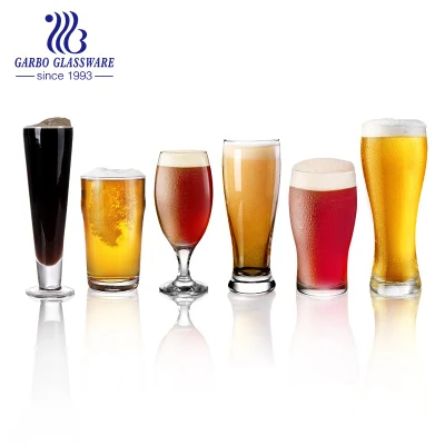 Boccale di vetro da pinta di birra da bere all'ingrosso Boccale di vetro da birra trasparente con logo personalizzato