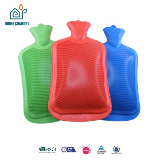 Classica borsa dell'acqua calda in gomma, addensata, portatile, riempita d'acqua, antideflagrante, prodotto per uso quotidiano